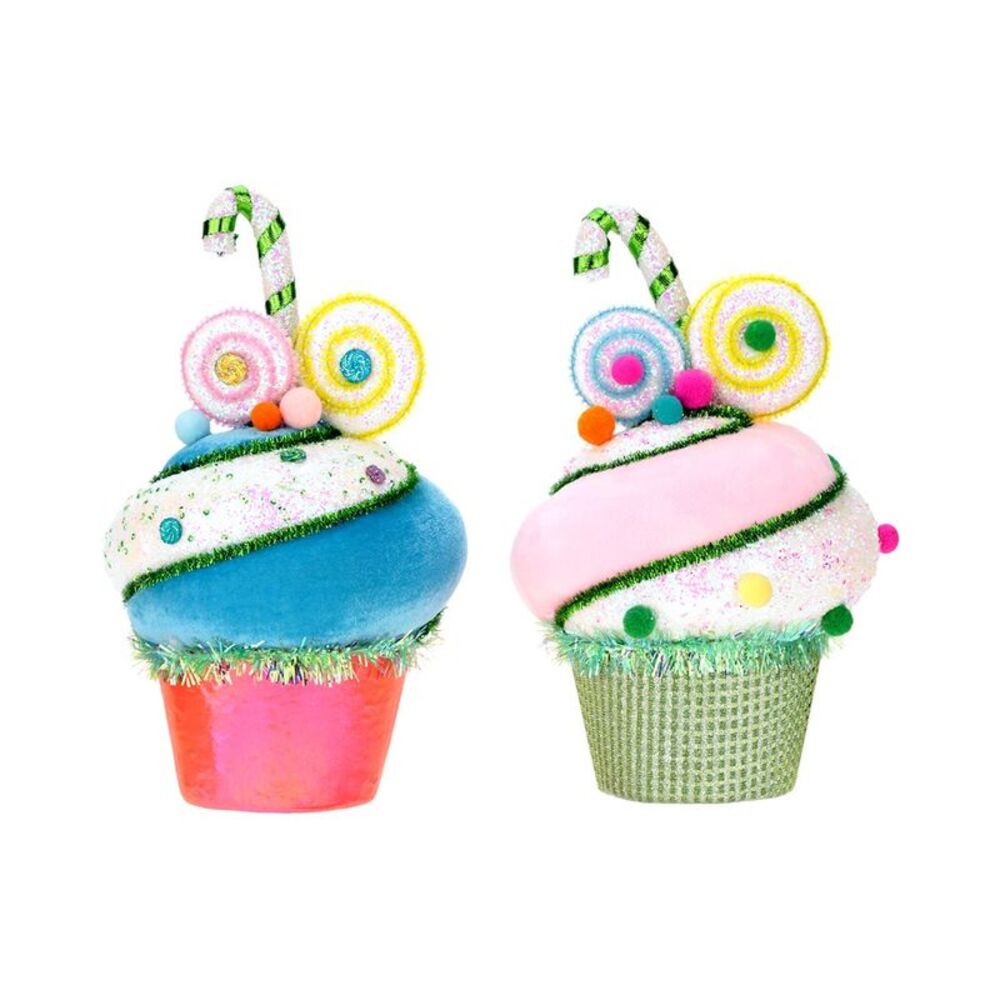 Mark Roberts Set Of 2 Cupcake Decorations, Multicolor